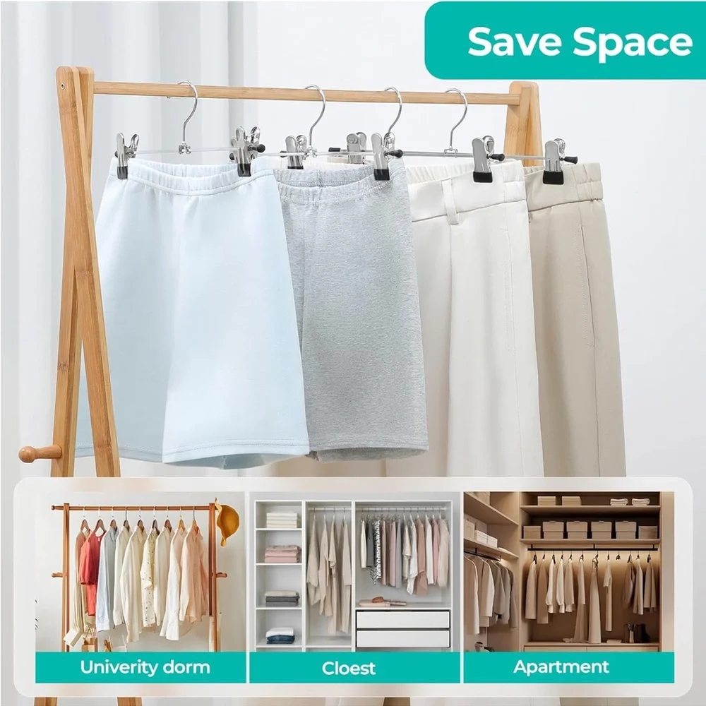 12 Pack Metal Hangers with Clips